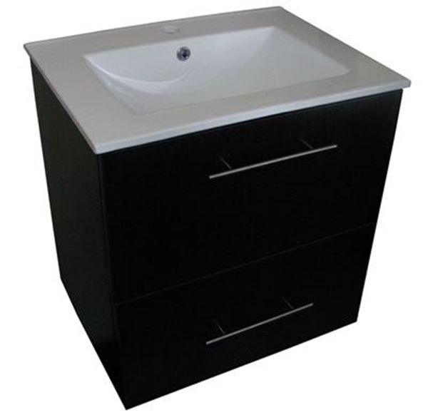 Picture of SALE Mahogany Bathroom Cabinet 600 mm L with CERAMIC basin, ref  CWSC600