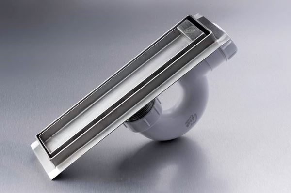 Picture of 250 mm long Stainless Steel shower channel with TILE INSERT