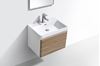 Picture of Milan SILVER OAK Contemporary Bathroom cabinet SET with rounded corners, 600 mm L, 1 drawer