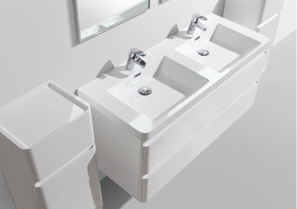 Picture of Milan WHITE double bathroom cabinet SET 1200 mm L, 2 drawers, FREE delivery to JHB and Pretoria 