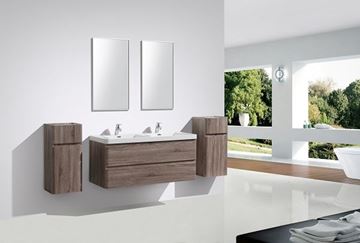 Picture of Milan Contemporary double bathroom cabinet SET 1200 mm L with 2 drawers, SILVER OAK
