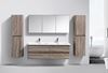Picture of Milan Contemporary double bathroom cabinet  SET 1500 mm L, 4 drawers, SILVER OAK