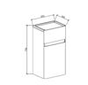 Picture of Milan WHITE Compact Side Cabinet with 1 door & 1 drawer, 750 H x 350 L x 300 D