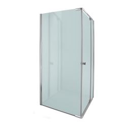 Picture of ALPINE Square Semi Frameless shower with PIVOT Door, 5 mm tempered glass, CHROME plated rails