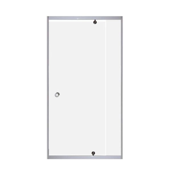 Picture of JHB PIVOT shower door only, 5 mm tempered glass, adjustable WHITE frame