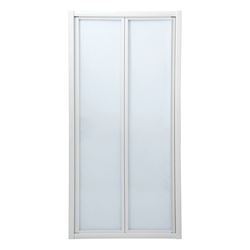 Picture of Bi-Folder Shower Door, 900 x 1850 mm H, 5 mm tempered glass, white frame