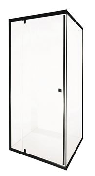 Picture of JHB BLACK SIERRA square semi frameless shower 880 x 880 x 1850 mm H with PIVOT door