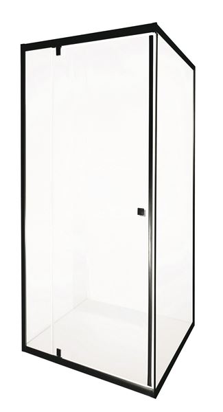Picture of JHB BLACK SIERRA square semi frameless shower 880 x 880 x 1850 mm H with PIVOT door