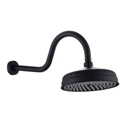 Picture of Bijiou La Pucelle BLACK Victorian shower head in BRASS including arm  