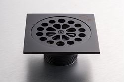 Picture of Black square brass shower trap 100 x 100 mm