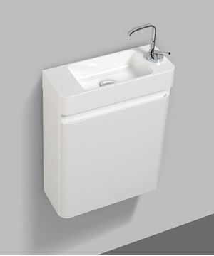 Picture of Milan Extra slim WHITE bathroom cabinet 450 L x 182 D x 550 H, 1 door, DELIVERED to MAIN cities