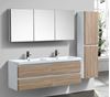 Picture of Milan White & CHESTNUT Contemporary Double bathroom cabinet SET 1500 mm L with  4 drawers