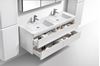 Picture of Milan White & SILVER OAK Contemporary Double bathroom cabinet SET 1500 mm L with 4 drawers