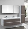 Picture of Milan White & SILVER OAK Contemporary Double bathroom cabinet SET 1500 mm L with 4 drawers