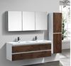 Picture of Milan White & SILVER OAK Contemporary Double bathroom cabinet SET 1500 mm L with 4 drawers