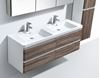 Picture of Milan White & SILVER OAK Contemporary Double bathroom cabinet SET 1500 mm L with 4 drawers