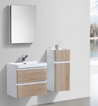 Picture of Milan WHITE OAK and WHITE Bathroom cabinet SET 600 mm L,  2 drawers, FREE delivery to JHB and Pretoria