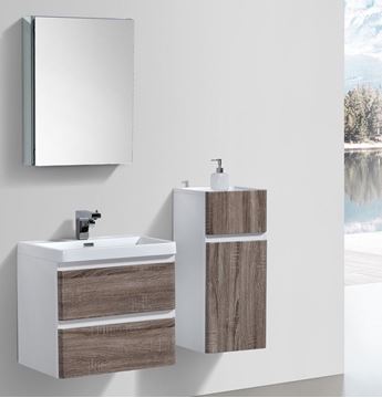 Picture of Milan SILVER OAK and WHITE Bathroom cabinet SET 600 mm L, 2 drawers, FREE delivery to JHB and Pretoria