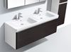 Picture of Milan WHITE and ROSE WOOD contemporary double bathroom cabinet SET 1200 mm L, 1 drawer