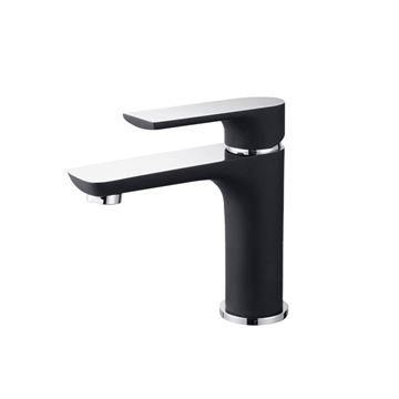 Picture of SALE Bijiou Geneva BLACK matte & Chrome BASIN mixer