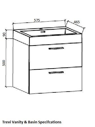 Trevi White Bathroom Cabinet 575 Mm L With 2 Drawers Delivered To Trevi White Bathroom Cabinet 575 Mm L