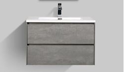Picture of Enzo CONCRETE bathroom cabinet SET 800 mm L, White basin and 2 drawers DELIVERED to MAIN Cities