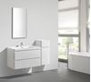 Picture of Contemporary WHITE Bathroom cabinet with rounded corners, 900 mm L, 2 drawers, DELIVERED to CAPE TOWN
