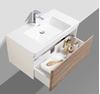 Picture of WHITE and WHITE OAK Contemporary Bathroom cabinet 900 mm L, 1 drawer, DELIVERED to CAPE TOWN