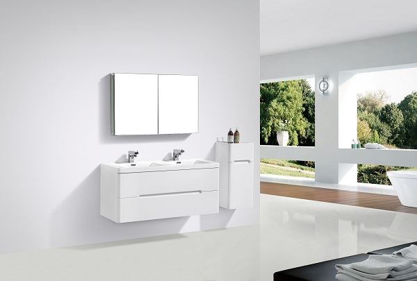 Picture of Venice Trendy WHITE double bathroom cabinet SET 1200 mm L, rounded corners, 2 drawers