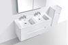 Picture of Venice Trendy WHITE double bathroom cabinet 1200 mm L, rounded corners, 2 drawers, DELIVERED to CAPE TOWN