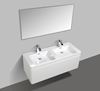 Picture of WHITE Contemporary double bathroom cabinet 1200 mm L with single drawer DELIVERED to CAPE TOWN