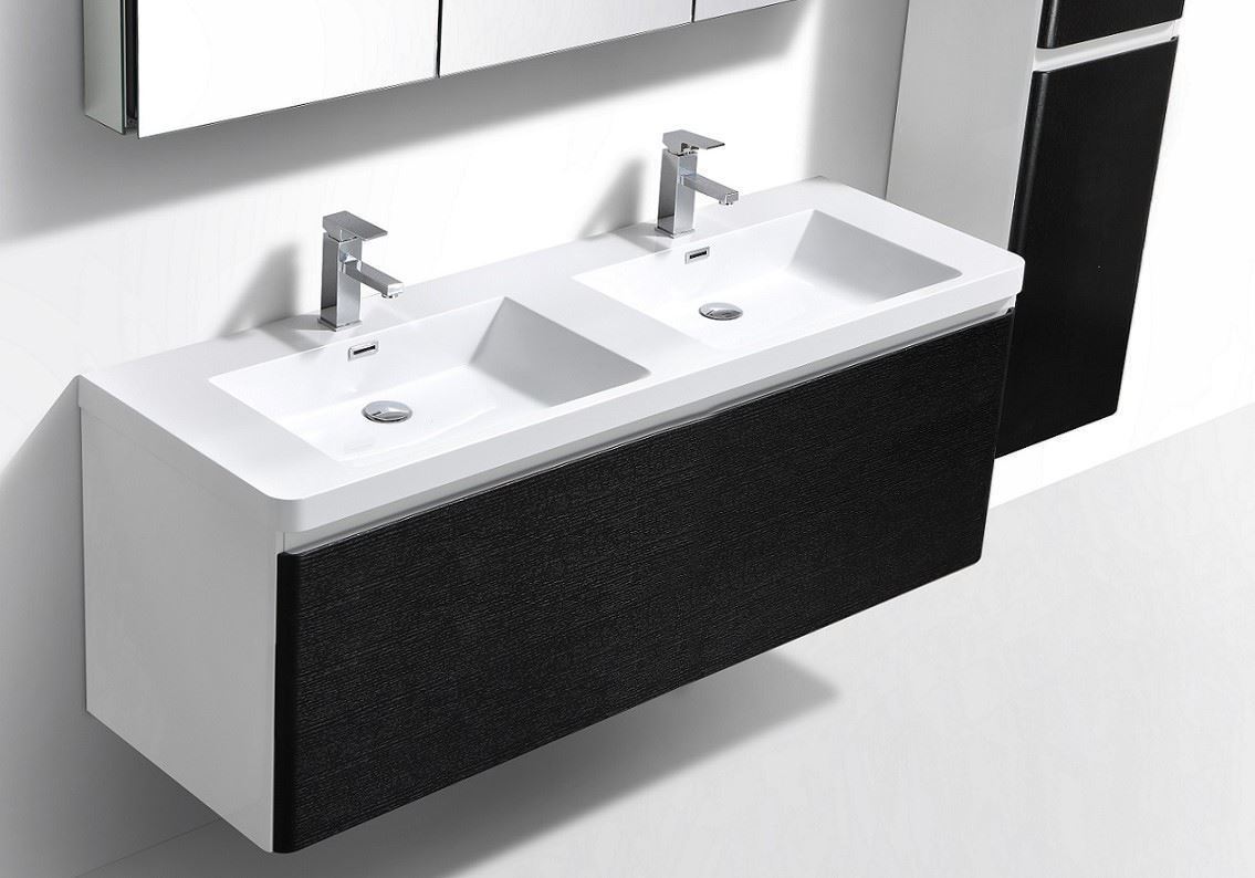 White And Rose Wood Contemporary Double, Contemporary Bathroom Vanity Cabinets South Africa