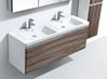 Picture of WHITE and ROSE WOOD contemporary double bathroom cabinet 1200 mm L, 1 drawer DELIVERED to CAPE TOWN