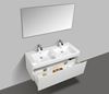 Picture of Milan WHITE and BLACK contemporary double bathroom cabinet 1200 mm L, 1 drawer, DELIVERED to CAPE TOWN