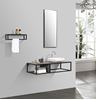 Picture of Picasso Modern bathroom vanity 1300 mm L with black iron frame / textured Stone Ash counter 5 pcs set DELIVERED to CAPE TOWN
