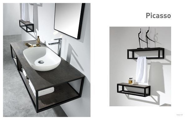 Picasso Modern Bathroom Vanity 1300 Mm, Metal Frame Vanity