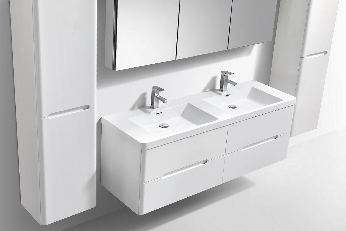 Venice WHITE Trendy Double Bathroom Cabinet 1500 Mm L ...
