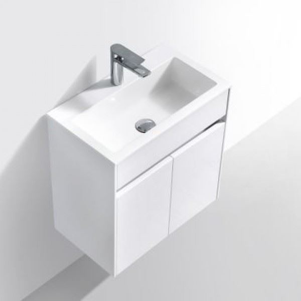 Picture of Slim White bathroom cabinet SET 550 mm length with 2 doors