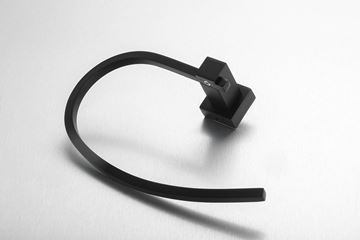 Picture of Malta BLACK SOLID Brass Towel RING Square style