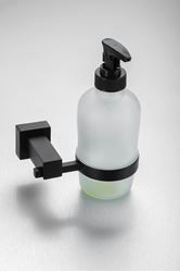 Picture of Malta BLACK SOLID Brass and Glass Soap DISPENSER Square style