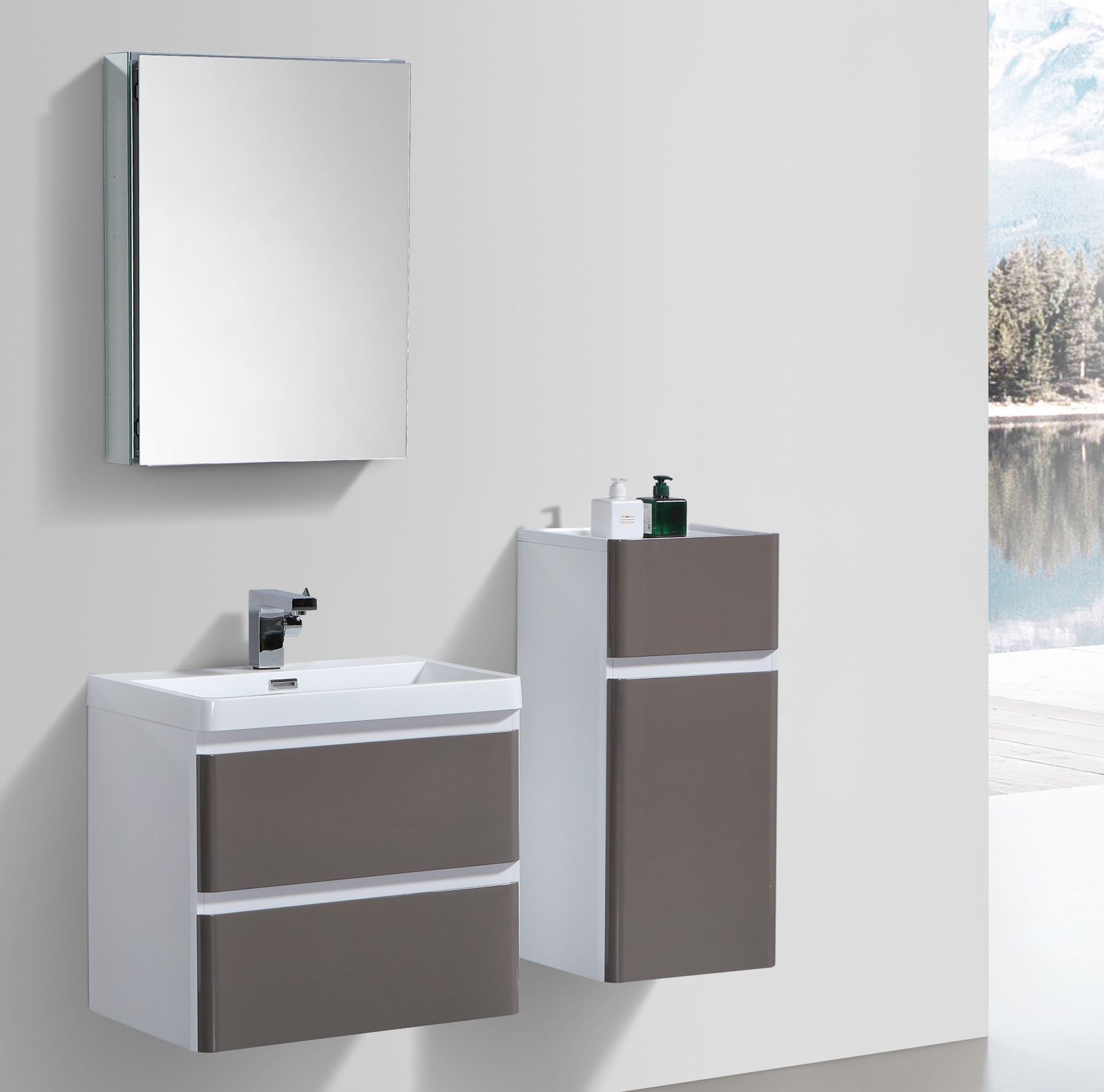 Grey And White Contemporary Bathroom, Contemporary Bathroom Vanity Cabinets South Africa