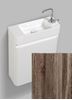 Picture of Milan Extra slim SILVER OAK & WHITE bathroom cabinet  450 x 182, 1 door, DELIVERED to MAIN cities