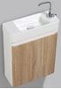 Picture of Milan Extra slim SILVER OAK & WHITE bathroom cabinet  450 x 182, 1 door, DELIVERED to MAIN cities