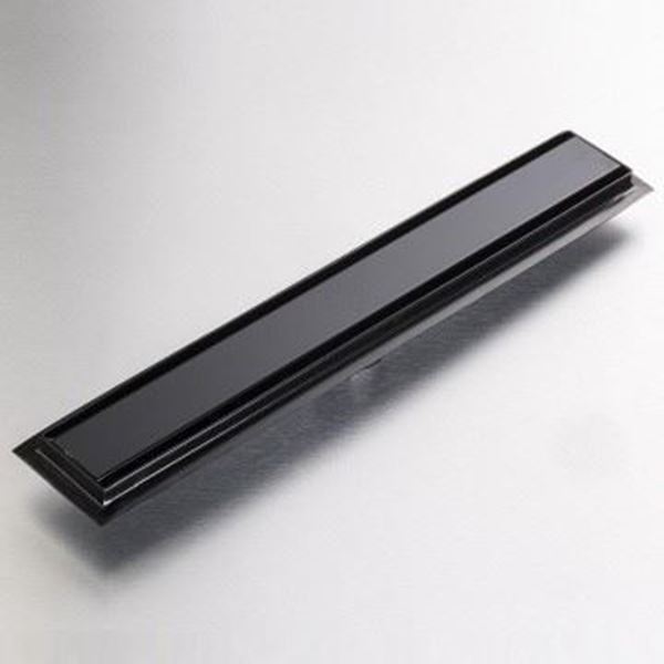 Picture of 860 mm long Black Stainless Steel shower channel with solid grid