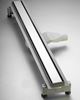 Picture of 900 mm long Polished Stainless Steel Shower Channel solid cover with flat siphon and adjustable feet