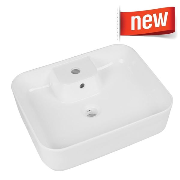 Picture of Kauai Rectangular basin 520 mm x 410 mm x 165 mm, made of vitreous china