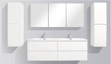 Picture of Enzo 1500 mm L White Double bathroom cabinet SET with 4 soft closing drawers, FREE delivery to JHB and Pretoria