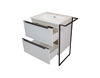 Picture of Loft 600 mm L WHITE floor standing bathroom cabinet with 2 drawers and LEFT towel rail 