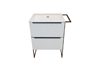 Picture of Loft 600 mm L WHITE floor standing bathroom cabinet with 2 drawers and LEFT towel rail 