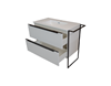 Picture of Loft 900 mm L WHITE bathroom cabinet with 2 drawers, metal towel rail and legs